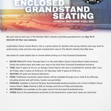 Enclosed Grandstand Know Before You Go 
