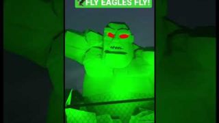Miles is lit in Green to show his support for the Eagles as they play in Super Bowl LVII !